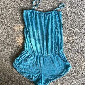 Billabong teal striped romper size Small